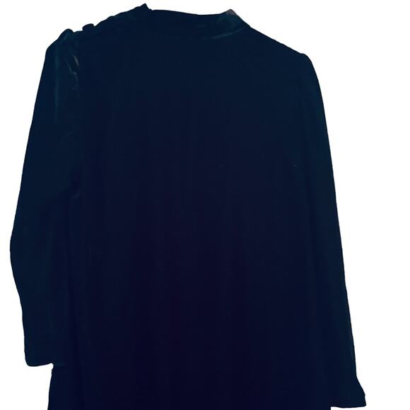 Gap Black Velvet Dress High Neck Whimsy Goth Sz Medium Tall Classic Formal NEW - Picture 7 of 8